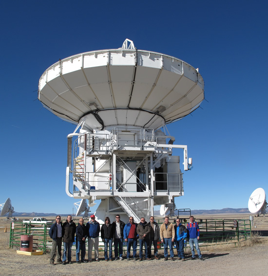 Some of the key people associated with the Greenland Telescope (GLT) project posting in front of the ALMA NA prototype antenna